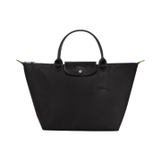 Longchamp Le Pliage Green M Hand Bag Black