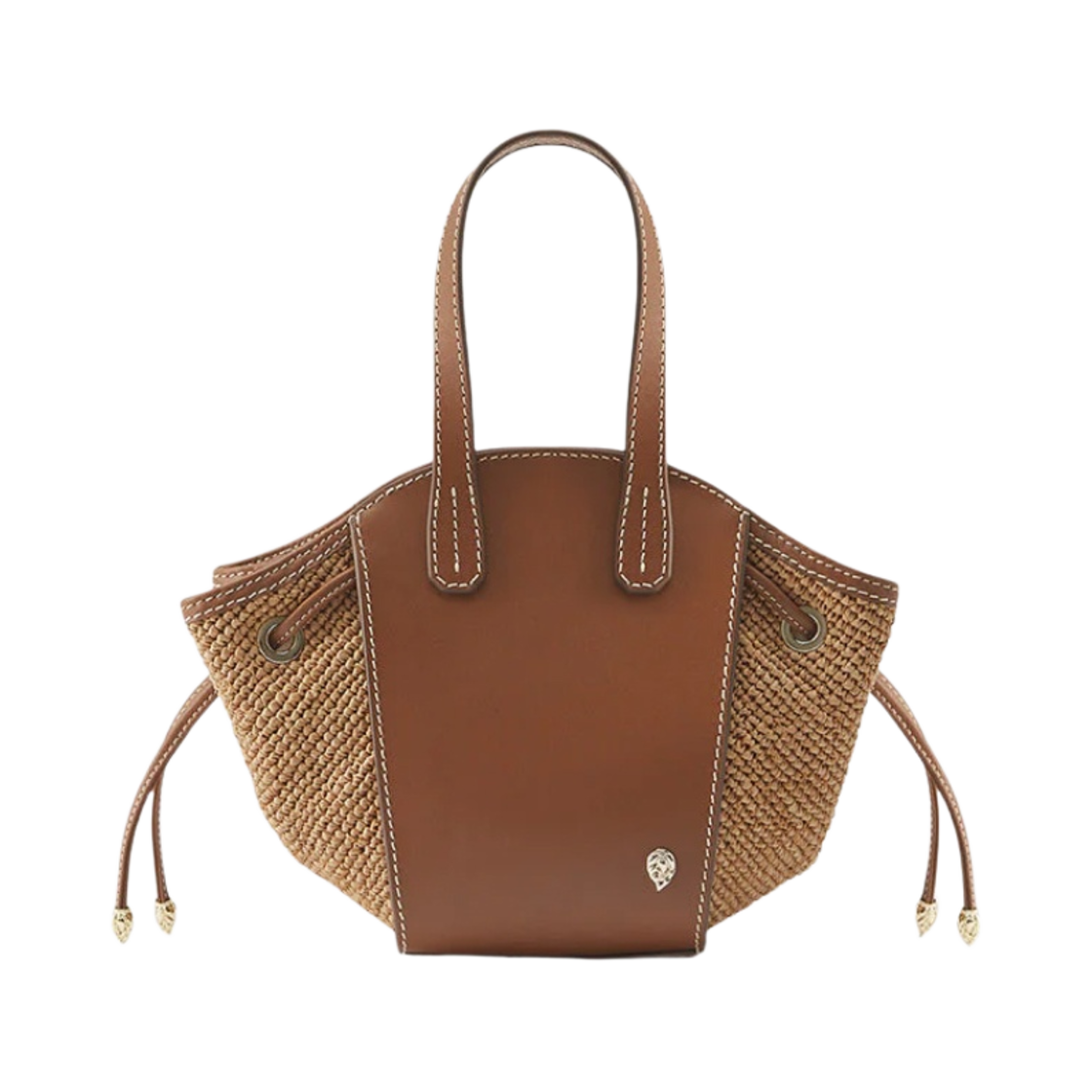 BAG51737 Helen Kaminski Piaf Tote with Raffia Cuoio Nougat