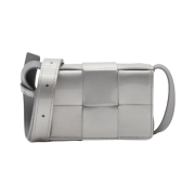 Bottega Veneta Mini Leather Cassette Silver