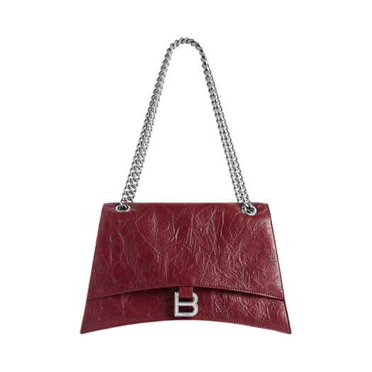 Balenciaga Crush Medium Chain Bag Dark Red