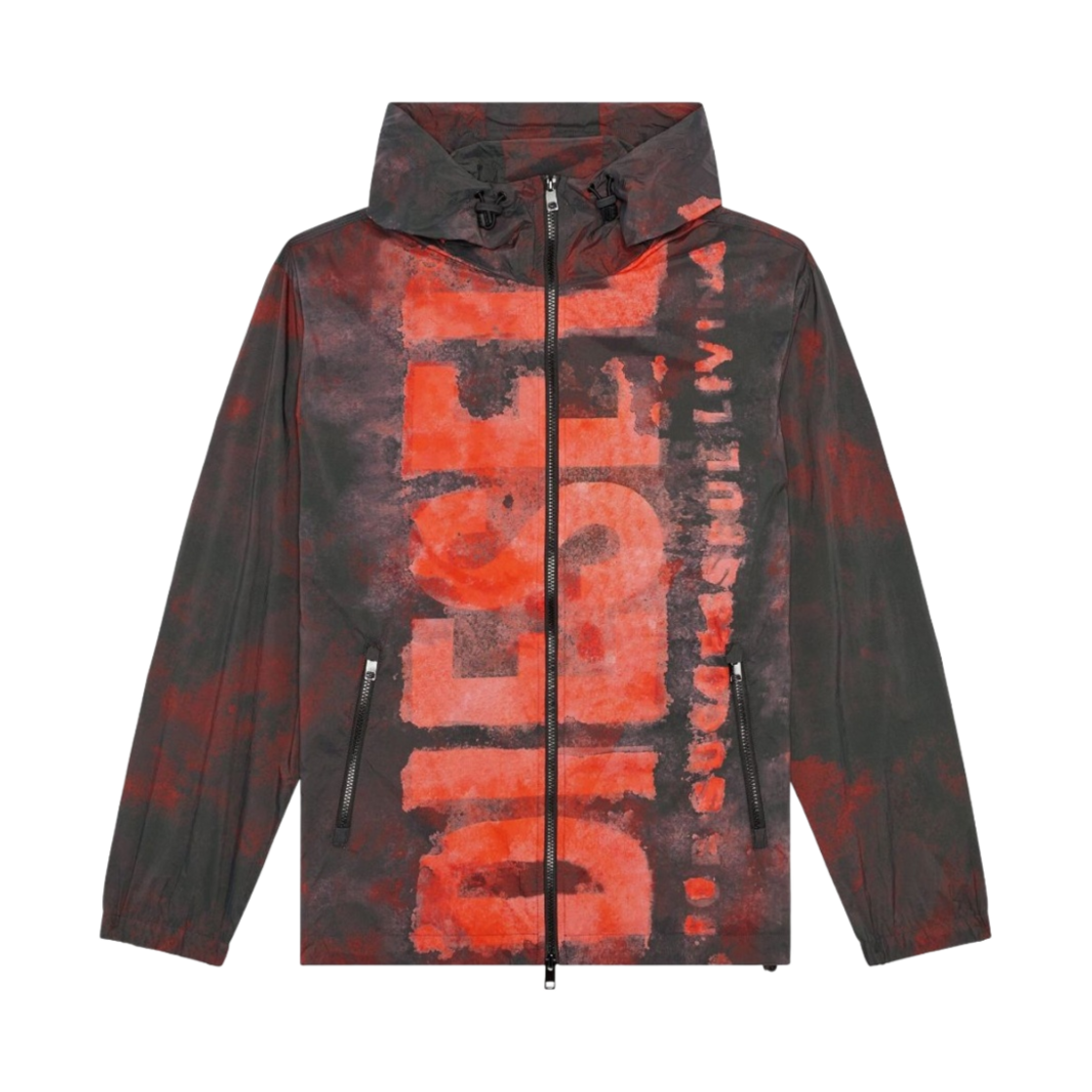 디젤 J-워렛-로고 워터컬러 이펙트 후드 자켓 블랙(Diesel J-Warrett-Logo Watercolour Effect Hood Jacket Black)