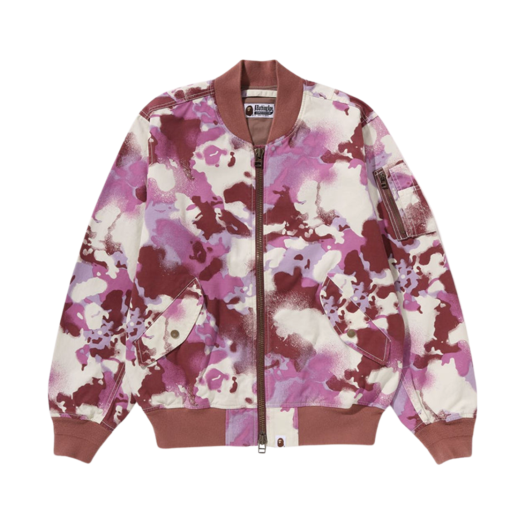 - (W) BAPE Map Camo Bomber Jacket Pink