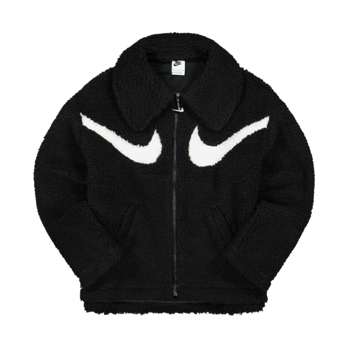 (W) 나이키 NSW GX 스우시 쉐르파 풀 집 자켓 블랙 - US/EU((W) Nike NSW GX Swoosh Sherpa Full Zip Jacket Black - US/EU) - 1