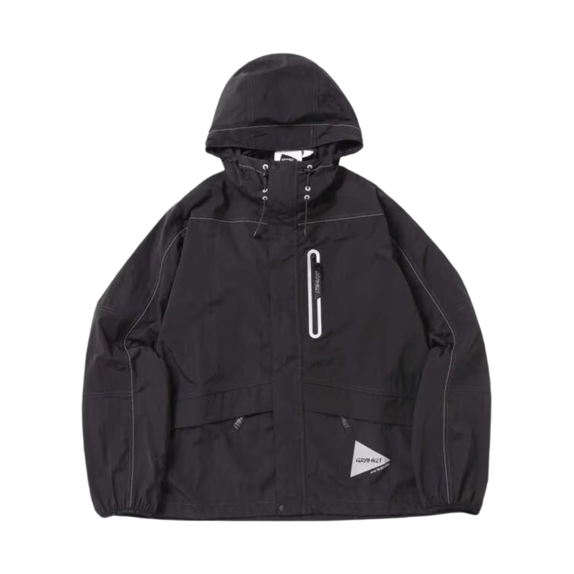 앤드원더 x 그라미치 패치워크 윈드 후드 블랙(And Wander x Gramicci Patchwork Wind Hoodie Black)
