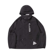 And Wander x Gramicci Patchwork Wind Hoodie Black