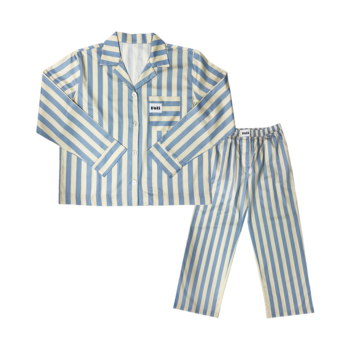 (Unisex) Pale Blue PJ Set (2pcs) Foli Unisex PJ Set 2pcs Pale Blue