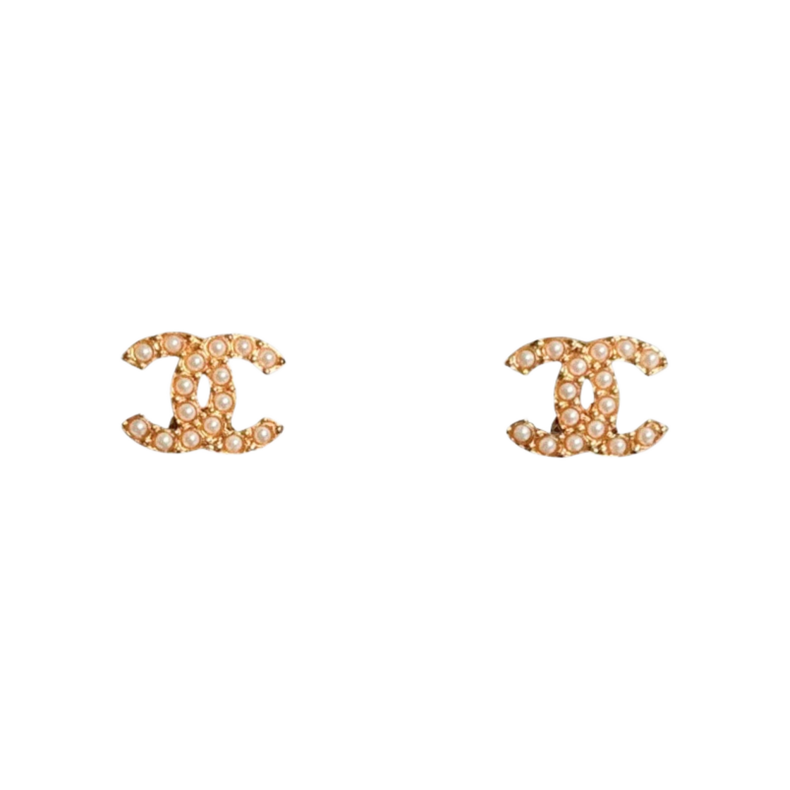 (W) 샤넬 이어링 메탈 & 골드 펄리 화이트((W) Chanel Earrings Metal & Gold Pearly White)