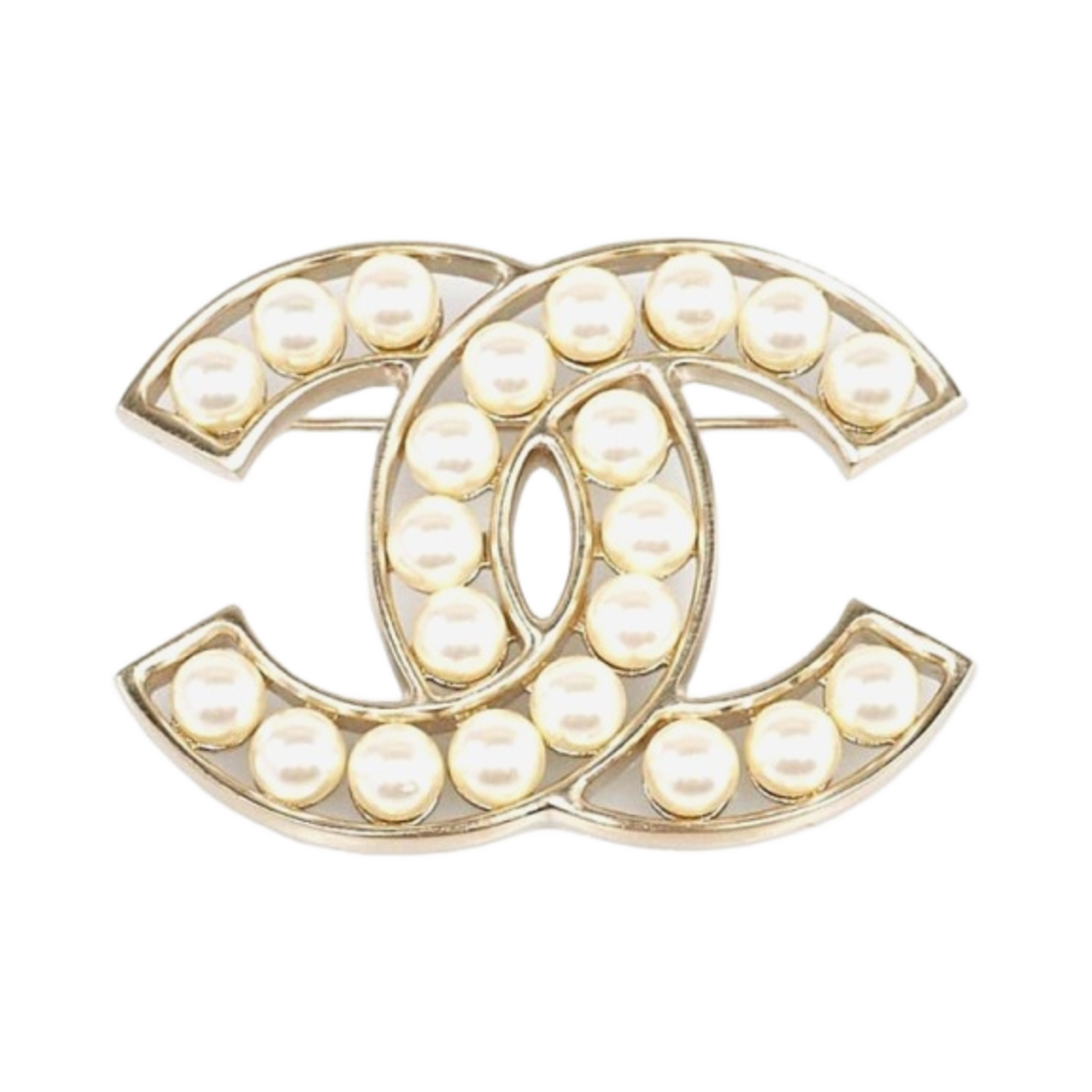 샤넬 브로치 메탈 글래스 펄 & 골드 펄리 화이트(Chanel Brooch Metal Glass Pearls & Gold Pearly White)