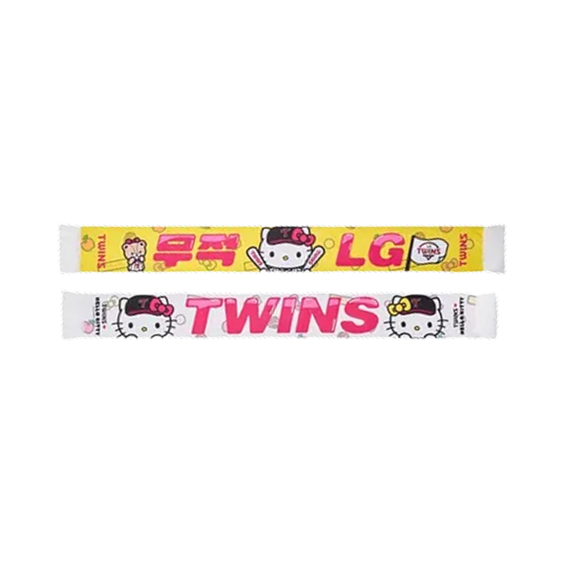LG 트윈스 x 헬로 키티 캐릭터 전사 머플러 옐로우 화이트(LG Twins x Hello Kitty Characer Muffler Yellow White)