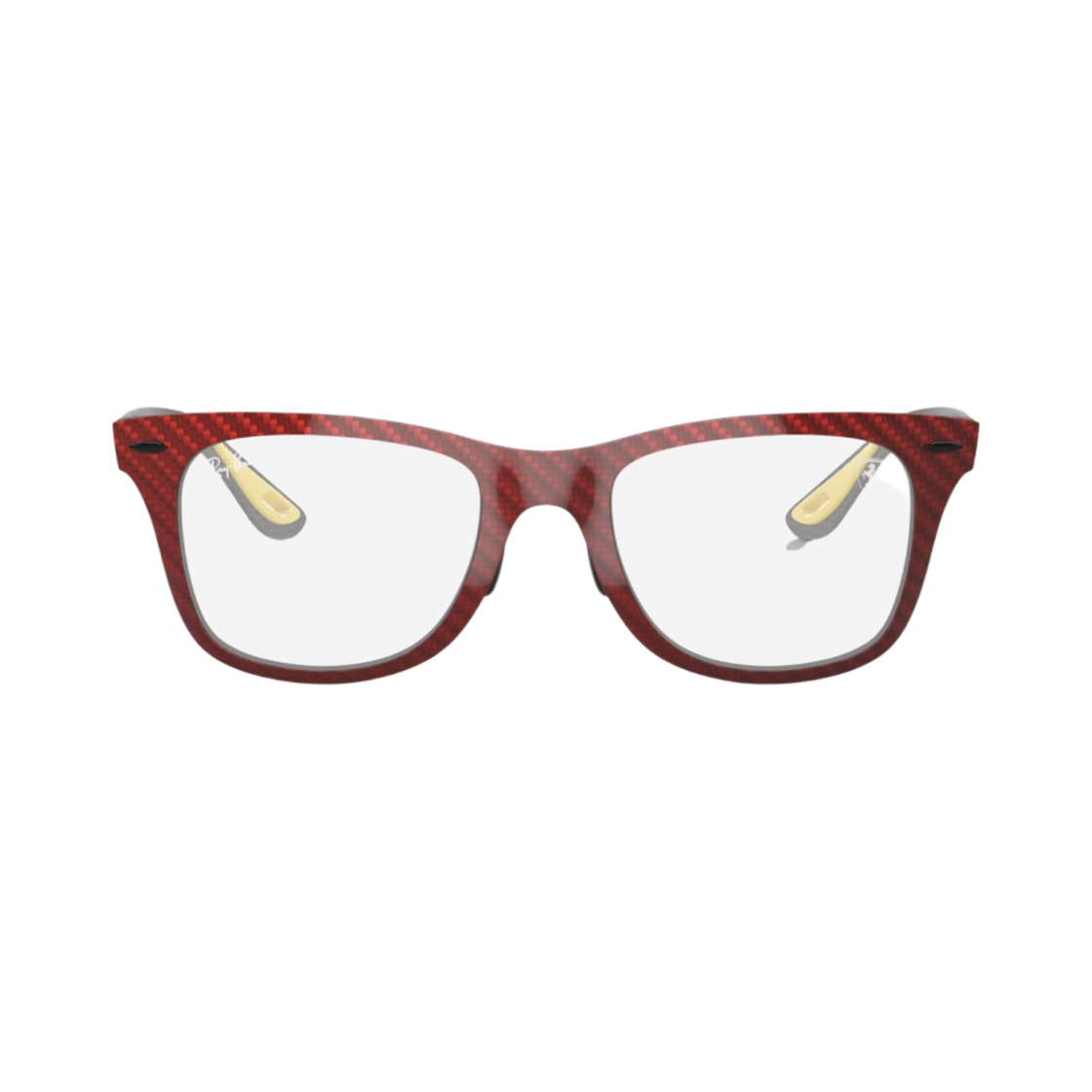 레이밴 x 페라리 웨이페어러 하이퍼카본 499P 매트 다크 레드 프레임 클리어 그레이 렌즈(Ray-Ban x Ferrari Wayfarer Hypercarbon 499P Matte Dark Red Frame Clear Grey Lenses) - 1