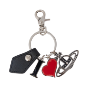 Vivienne Westwood Saffiano Biogreen I Love Orb Keyring Black