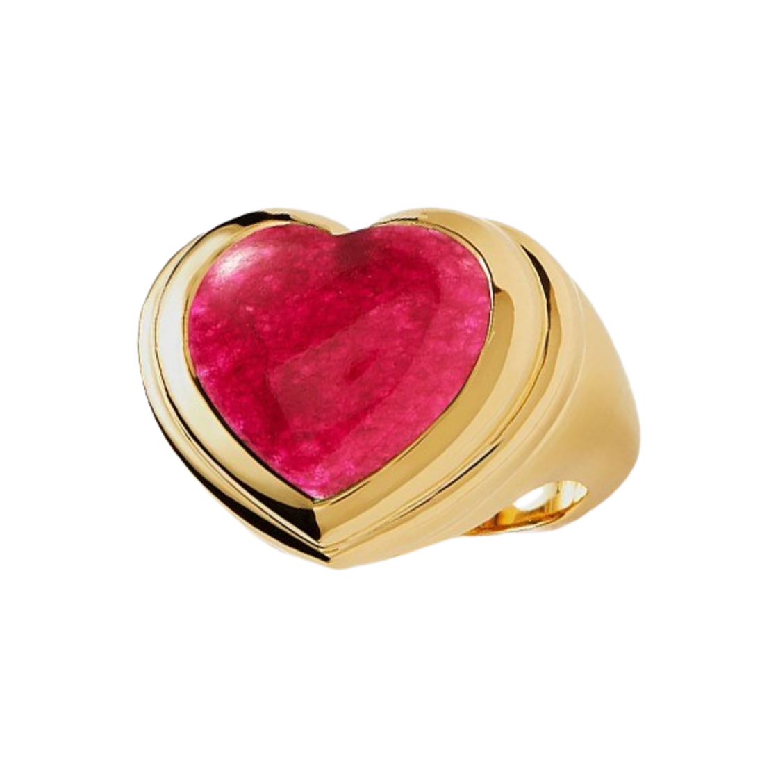 KW4CJERMM12GD Missoma Jelly Heart Gemstone Ring Pink Quartz - 24FW