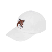 Maison Kitsune Large Fox Head Embroidered 6P Cap White - 21FW