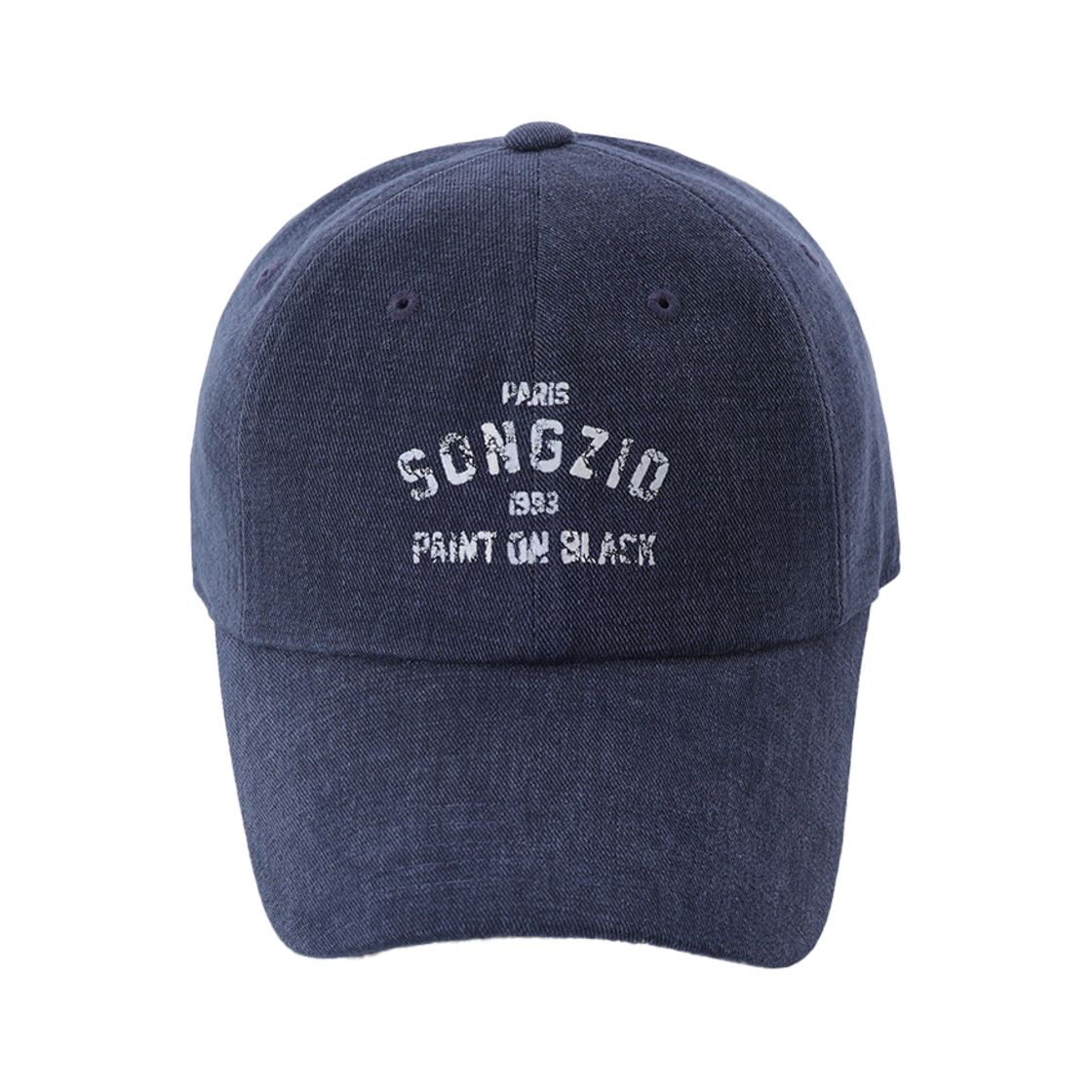 SH2CP707NY Songzio Collection Paint On Black Washed Ball Cap Navy