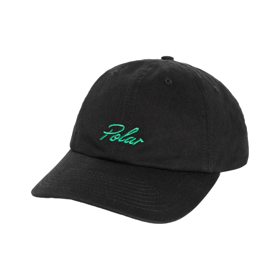 P000BINL Polar Skate Co. Sai Varsity Logo Cap Black/Emerald