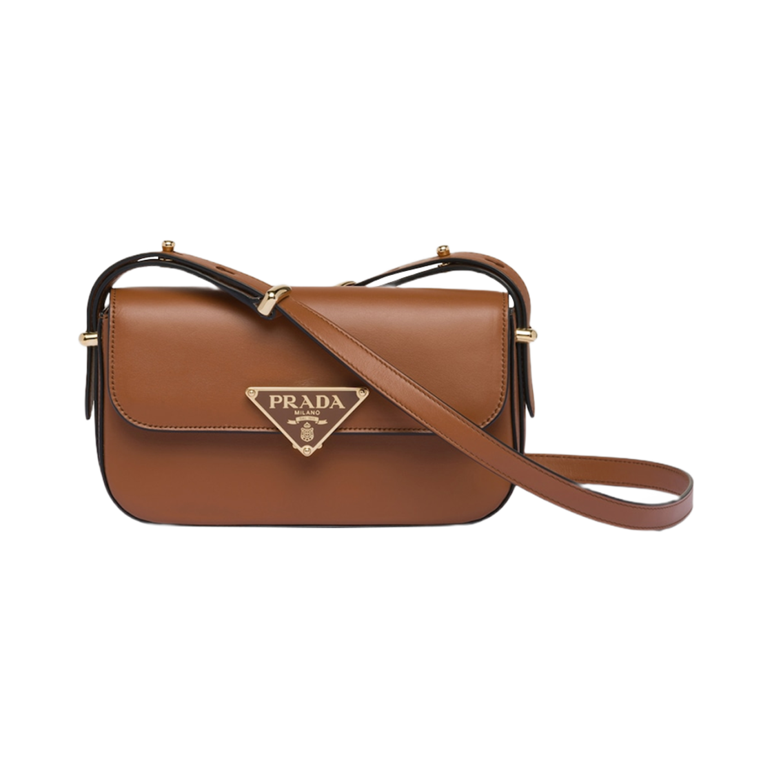 1BD339-ASK-F0XUG Prada Leather Shoulder Bag Cognac
