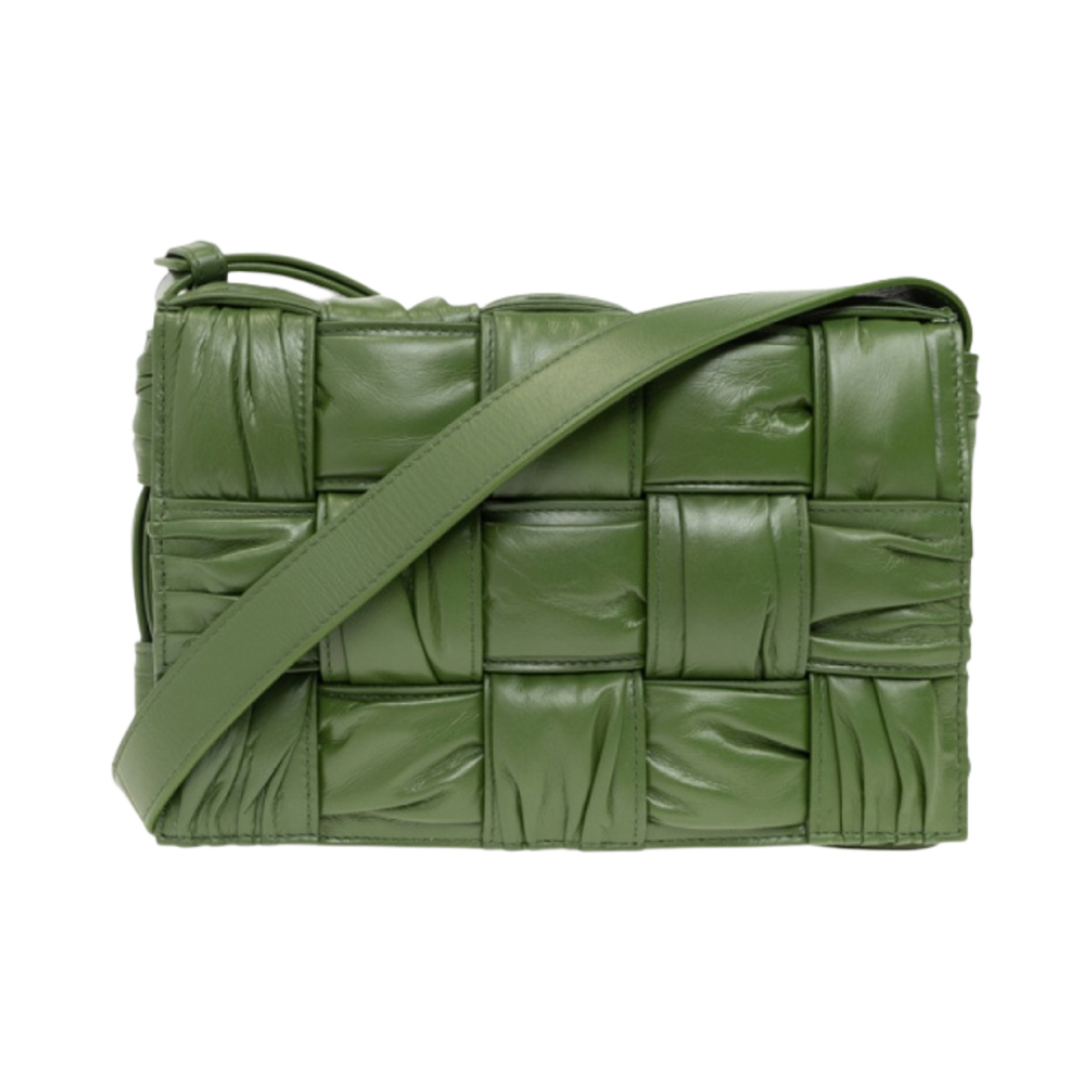 717089V2FY13150 Bottega Veneta Foulard Intreccio Leather Cassette Avocado