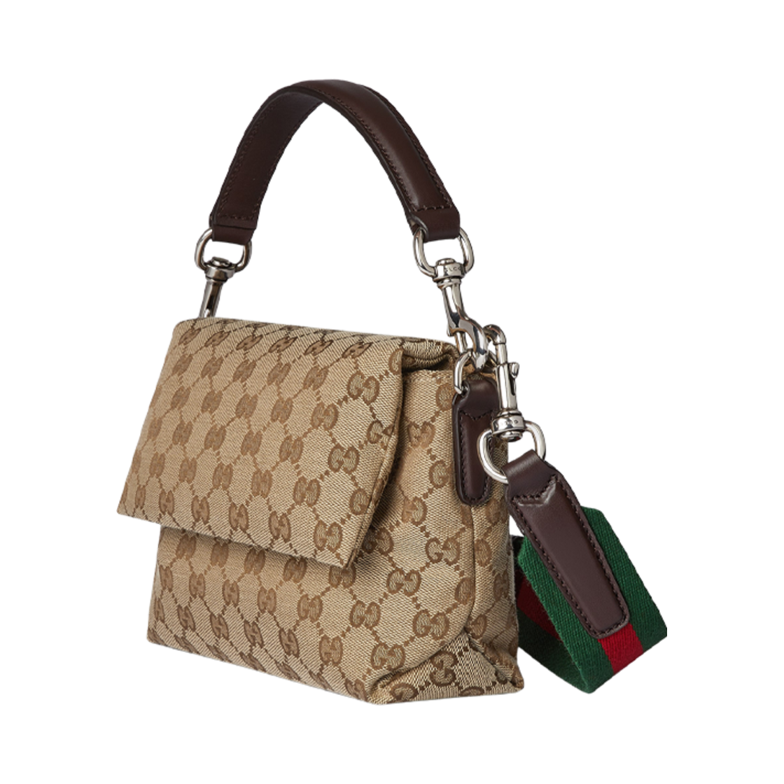 구찌 스몰 GG 크로스바디 백 웹 베이지 다크 브라운(Gucci Small GG Crossbody Bag with Web Beige Dark Brown) - 2