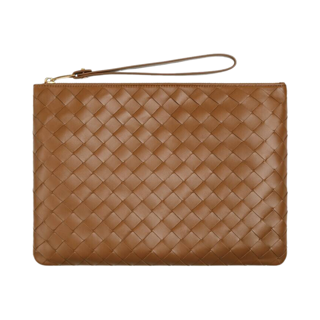 보테가 베네타 미디움 인트레치아토 플랫 파우치 우드(Bottega Veneta Medium Intrecciato Flat Pouch Wood) - 1