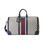 Gucci Savoy Large Duffle Bag Beige Blue GG Supreme