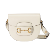 Gucci Horsebit 1955 Mini Rounded Bag White Leather