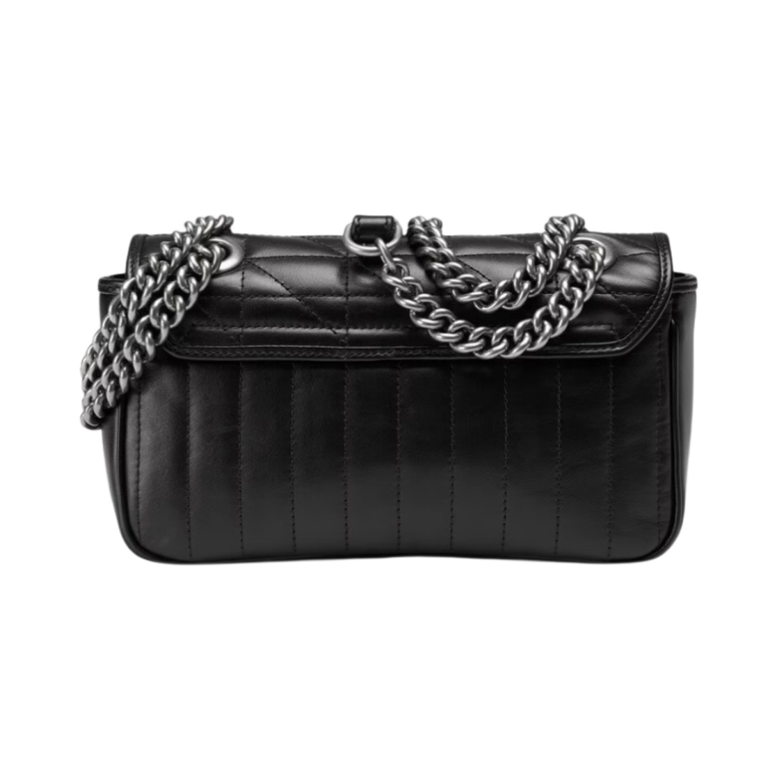 구찌 GG 마몽 마틀라세 미니 숄더백 블랙 실버(Gucci GG Marmont Matelasse Mini Shoulder Bag Black Silver) - 2