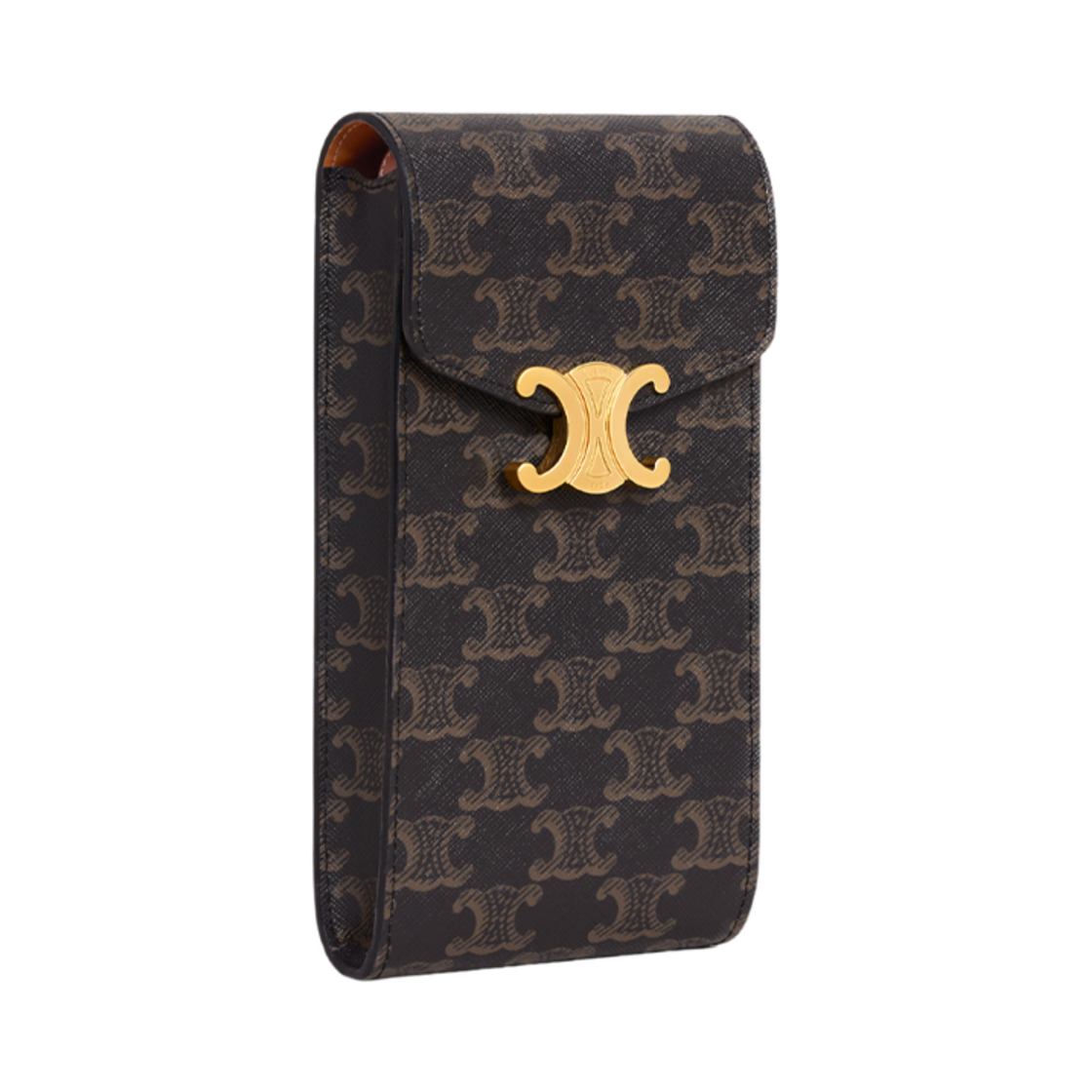 셀린느 트리옹프 폰 파우치 트리옹프 캔버스 탄(Celine Triomphe Phone Pouch in Triomphe Canvas Tan) - 2