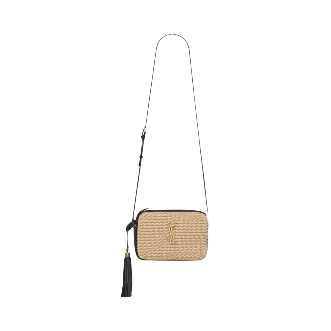 생로랑 루 카메라 백 라피아 앤 스무스 레더 내츄럴(Saint Laurent Lou Camera Bag In Raffia And Smooth Leather Naturel) - 1