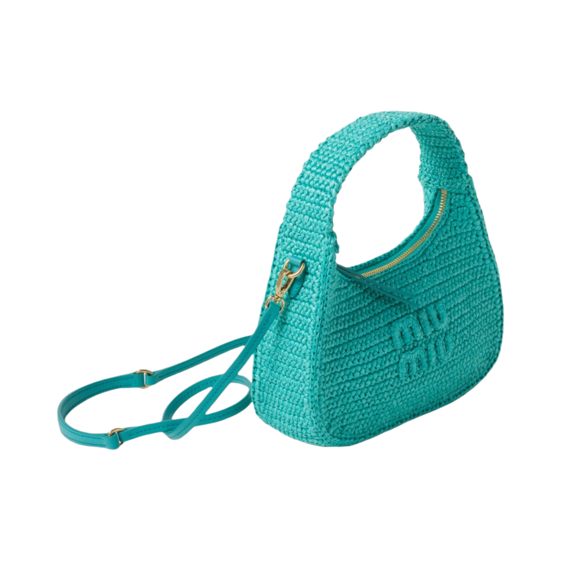 미우 미우 완더 크로쉐 호보백 제이드 그린(Miu Miu Wander Crochet Hobo Bag Jade Green) - 2
