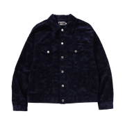 BAPE Solid Camo Corduroy Trucker Jacket Navy