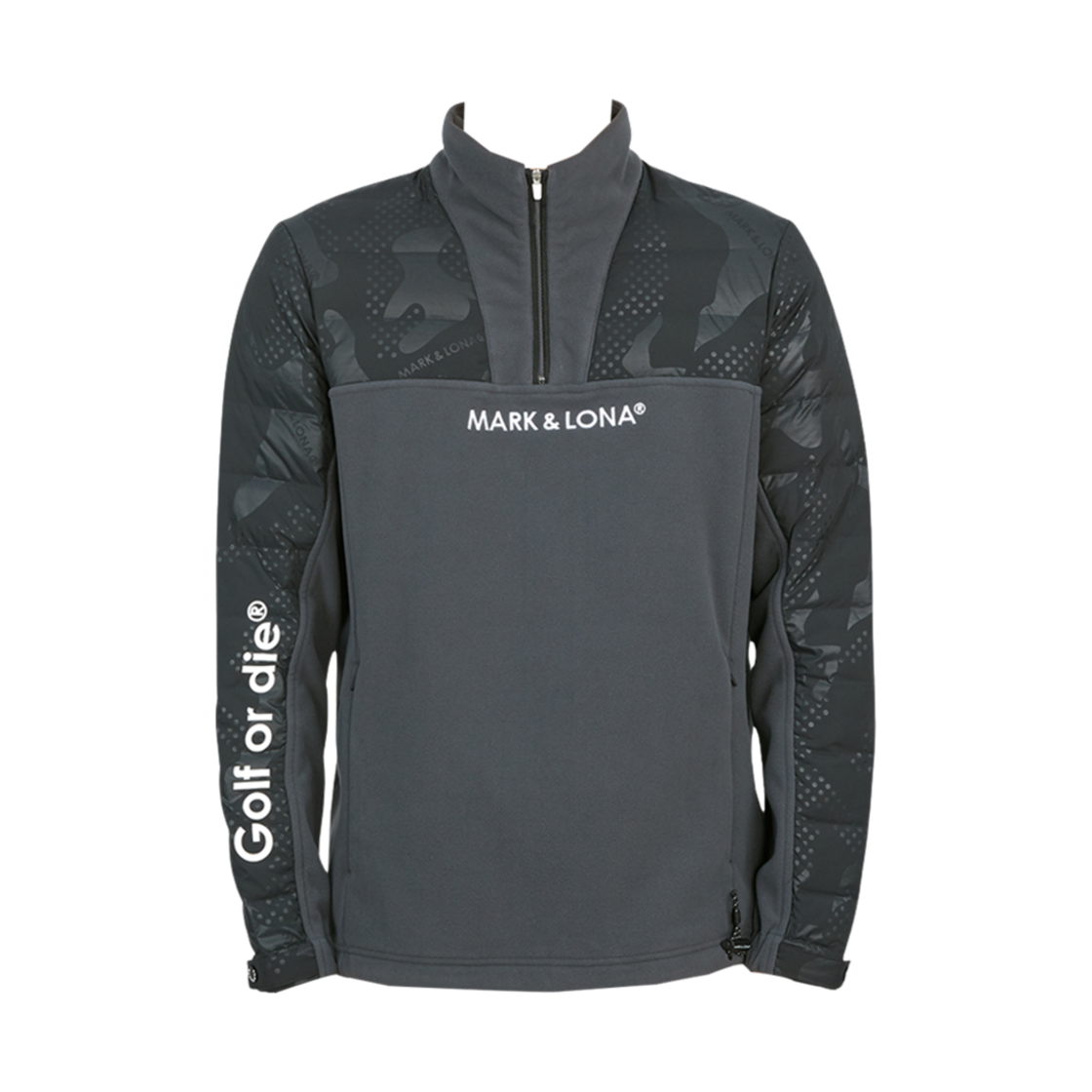 MLM-2D-AC06 Mark & Lona God Half Zip Up Shirt Black