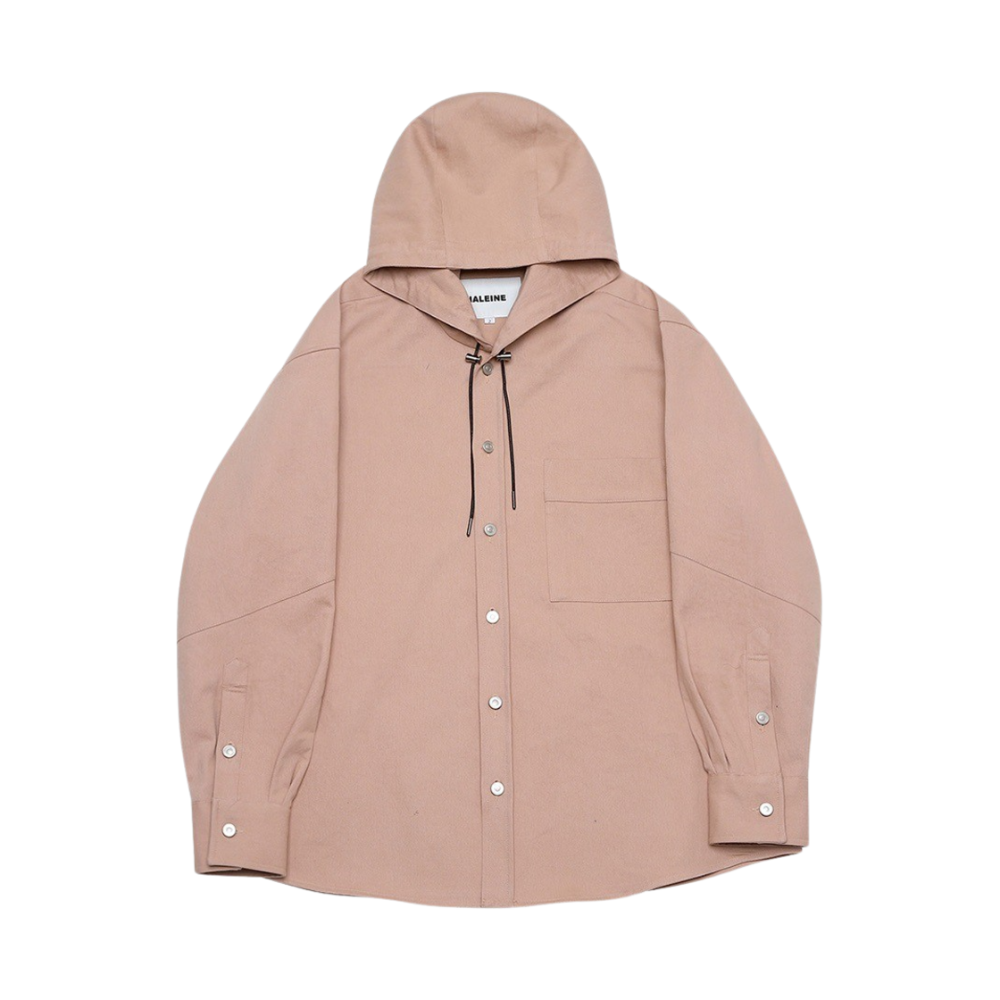 알렌느 데님 후드 셔츠 피치 퍼즈(Haleine Denim Hooded Shirt Peach Fuzz)