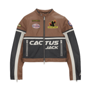 (W) Jordan x Travis Scott Leather Jacket Archaeo Brown - Asia