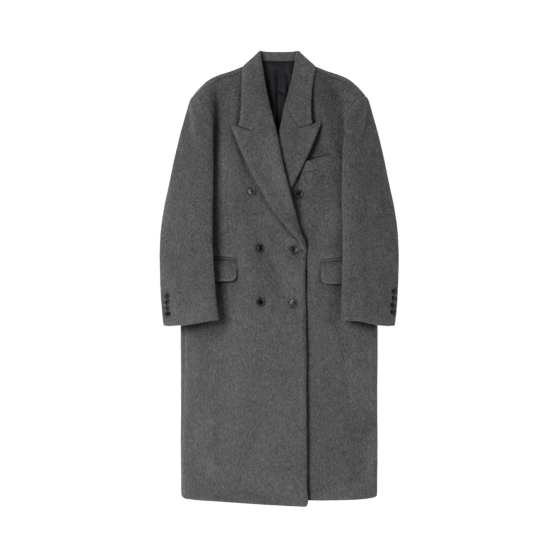 (W) 더오유 울 오버사이즈 롱 코트 그레이((W) Theohyou Wool Oversize Long Coat Grey)