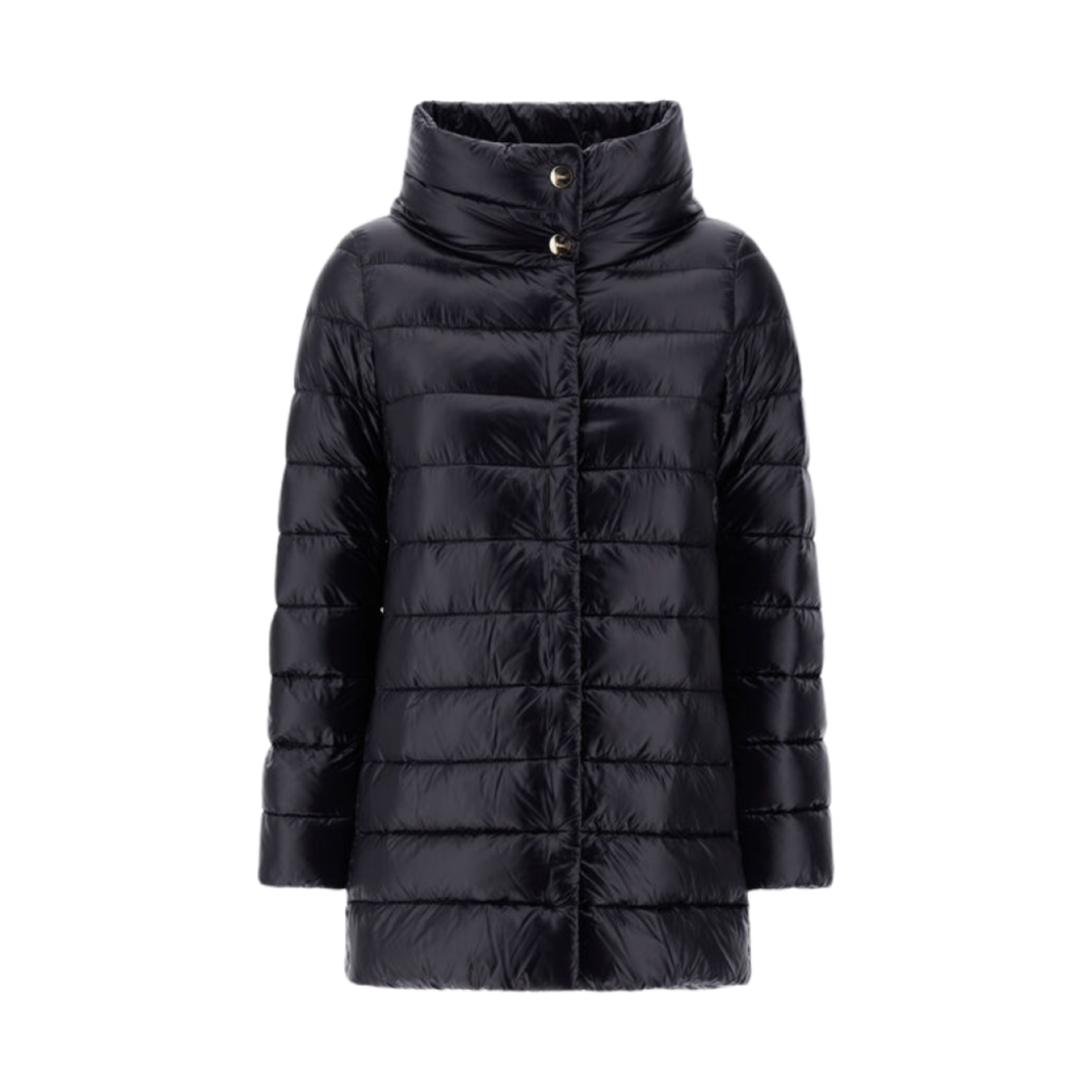 (W) 에르노 아멜리아 A-쉐입 패딩 블랙((W) Herno Amelia A-Shape Padding Black)