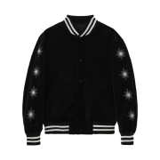 STU Embroidery Velvet Varsity Black