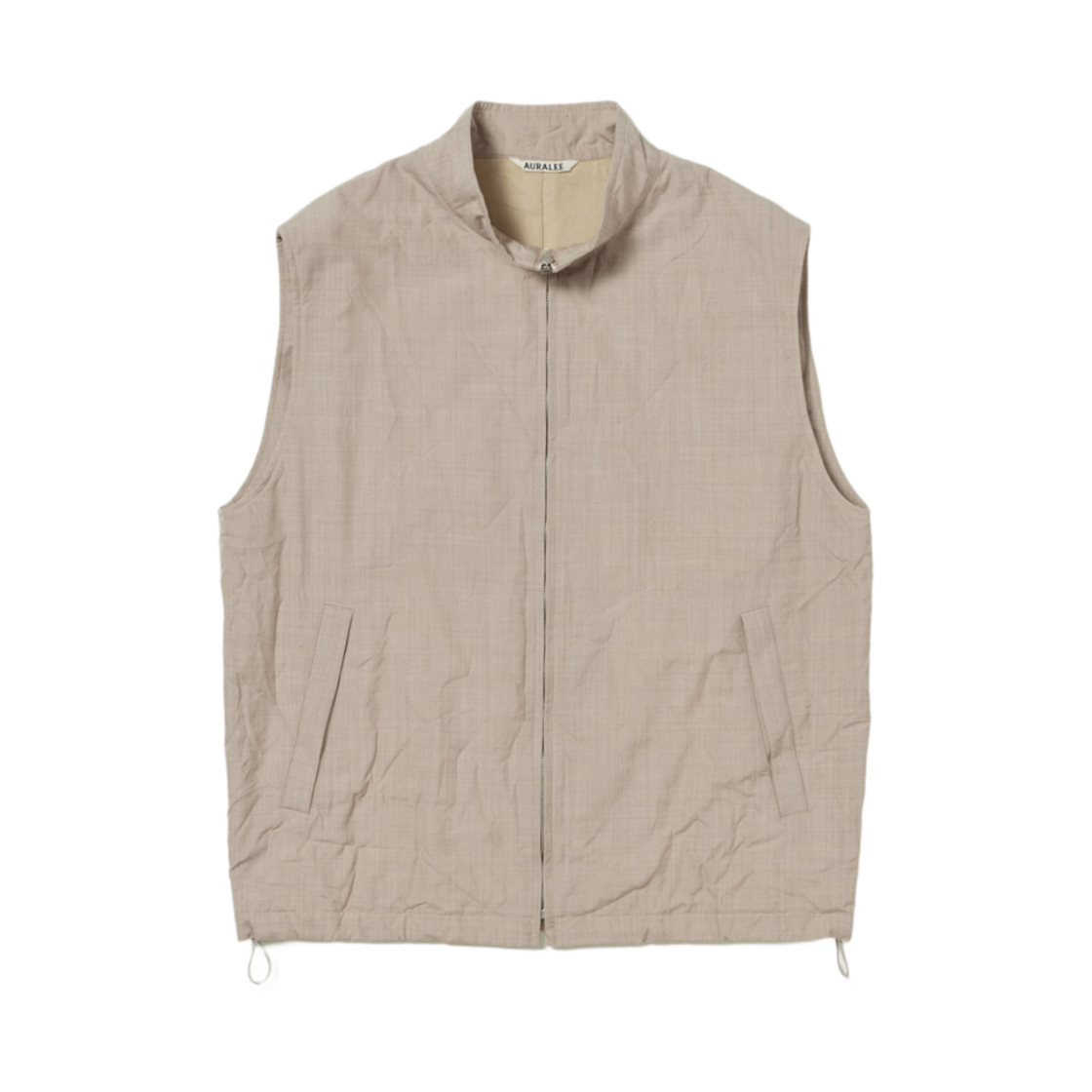 A24SV02WP Auralee High Count Wool Poplin Vest Top Beige