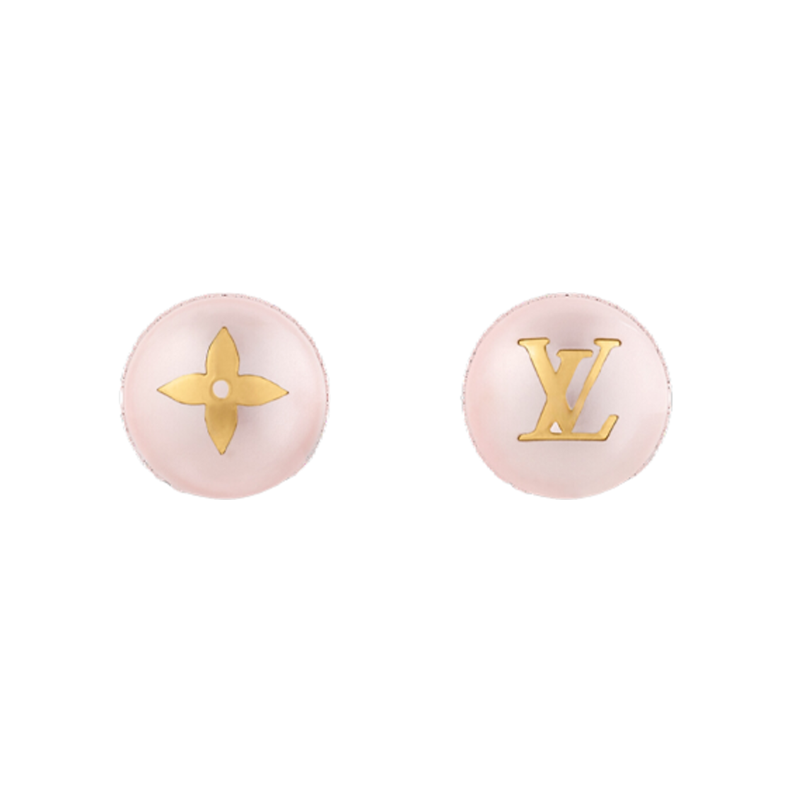 M02394 (W) Louis Vuitton My Mix Pearl Earrings Pink Gold