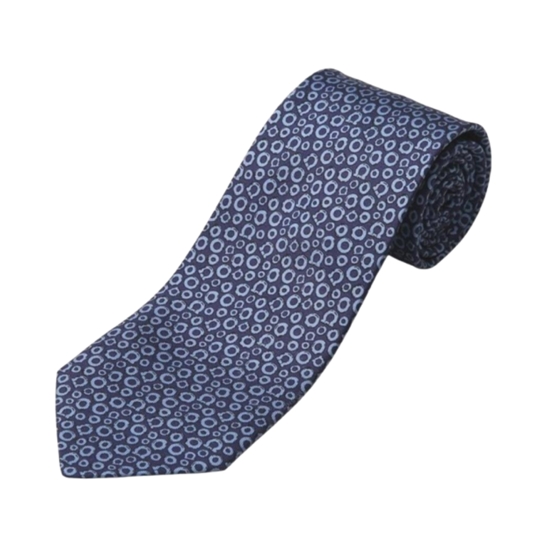 350941-768374 Ferragamo Tools Print Silk Tie Blue