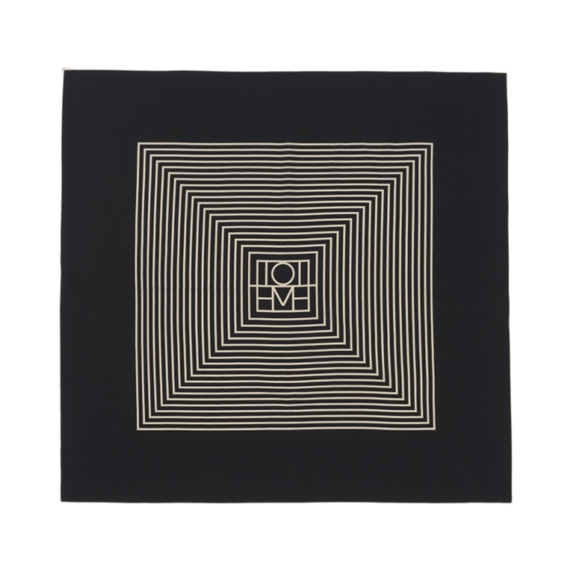 토템 센터드 모노그램 실크 스카프 블랙 모노그램(Toteme Centered Monogram Silk Scarf Black Monogram)