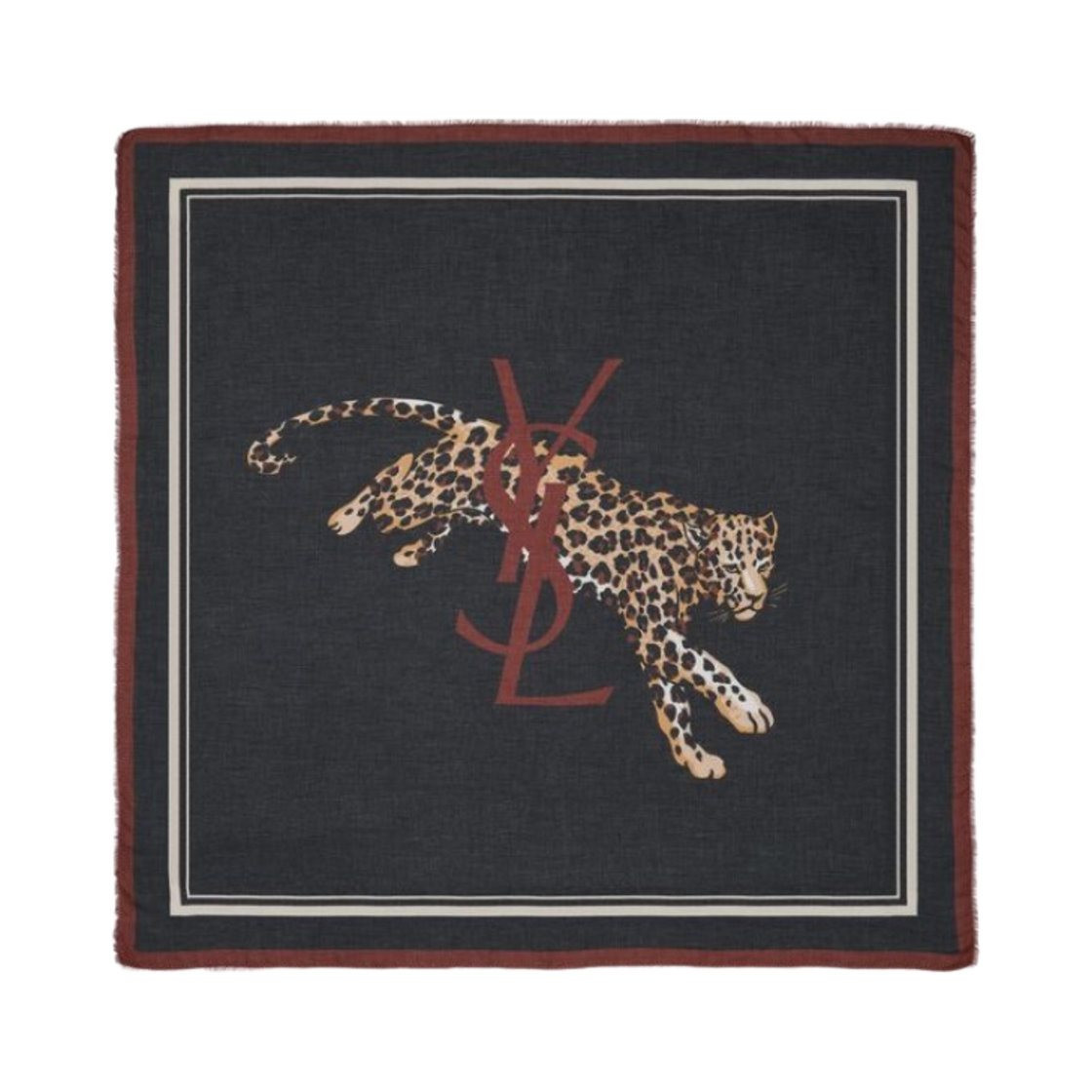 (W) 생로랑 스퀘어 스카프 모달 & 캐시미어 멀티컬러((W) Saint Laurent Square Scarf in Modal and Cashmere Multicolor) - 1