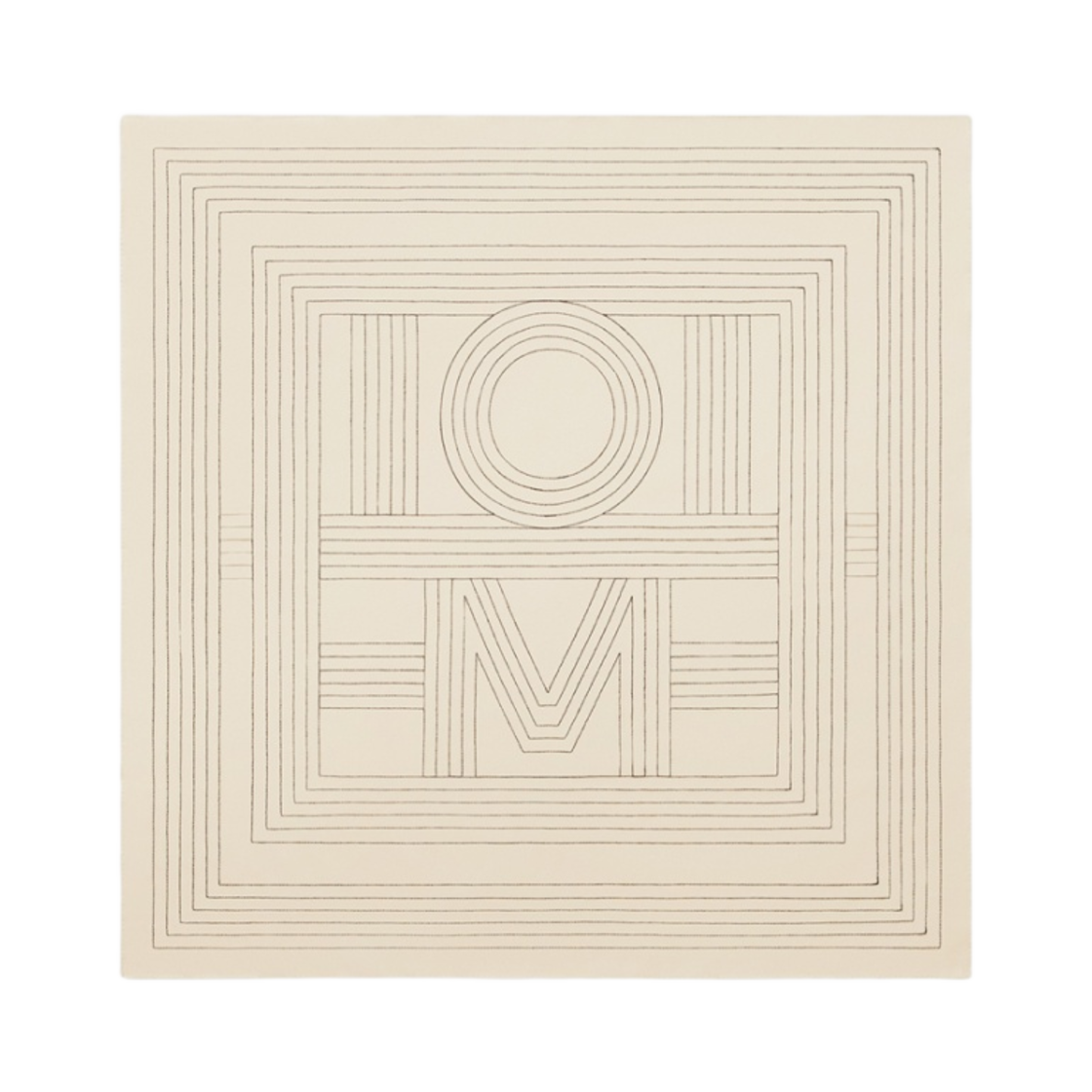 토템 스트라이프 자수 모노그램 실크 스카프 크림(Toteme Striped Embroidered Monogram Silk Scarf Cream)