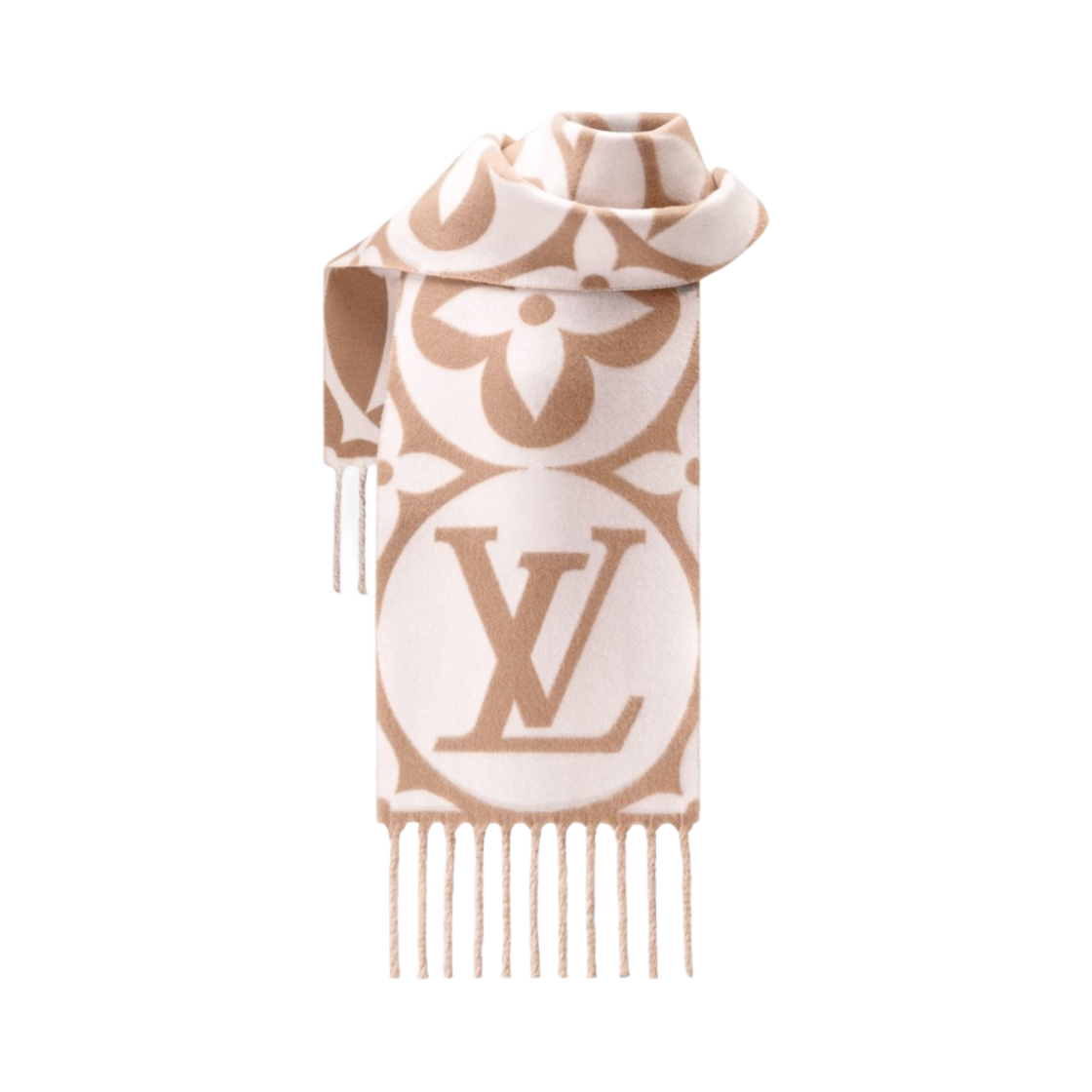 (W) 루이비통 LV 메달리언 머플러 S00 베이지 로즈((W) Louis Vuitton LV Medallion Muffler S00 Beige Rose) - 2