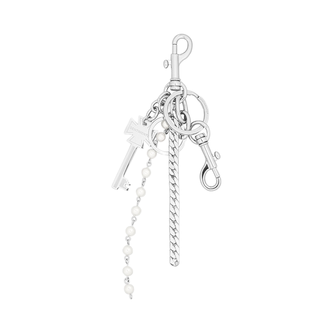 NO596S Sentiments No.596 Cross Key Ring Silver