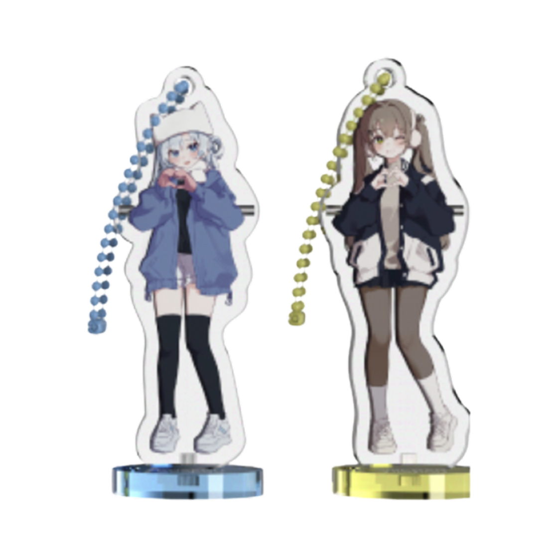 우왁굳 이세계 아이돌 x 두찜 스탠드 키링 세트 C(Woowakgood Isegye Idol x Twozzim Stand Keyring Set C)