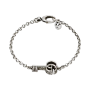 Gucci Double G Key Bracelet 925 Sterling Silver with Aged Finish