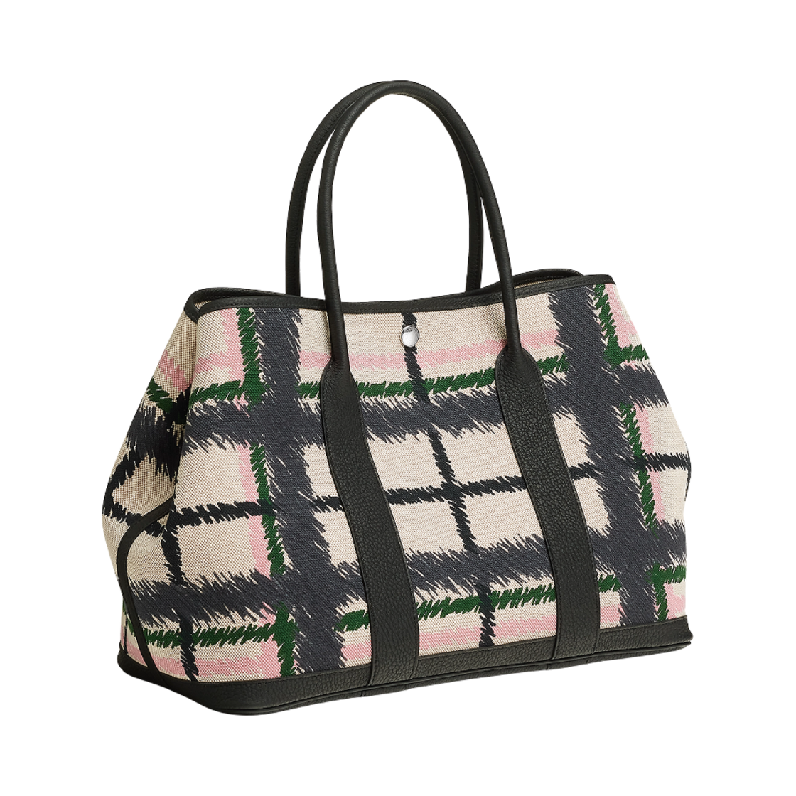 에르메스 가든 파티 36 백 아슈 플럼 캔버스 네곤다 & 팔라듐 하드웨어 그리 로즈 빨 에크류 베쥬 누아(Hermes Garden Party 36 Bag H Plume Canvas Negonda & Palladium Gris Rose Pale Ecru Beige Noir) - 3