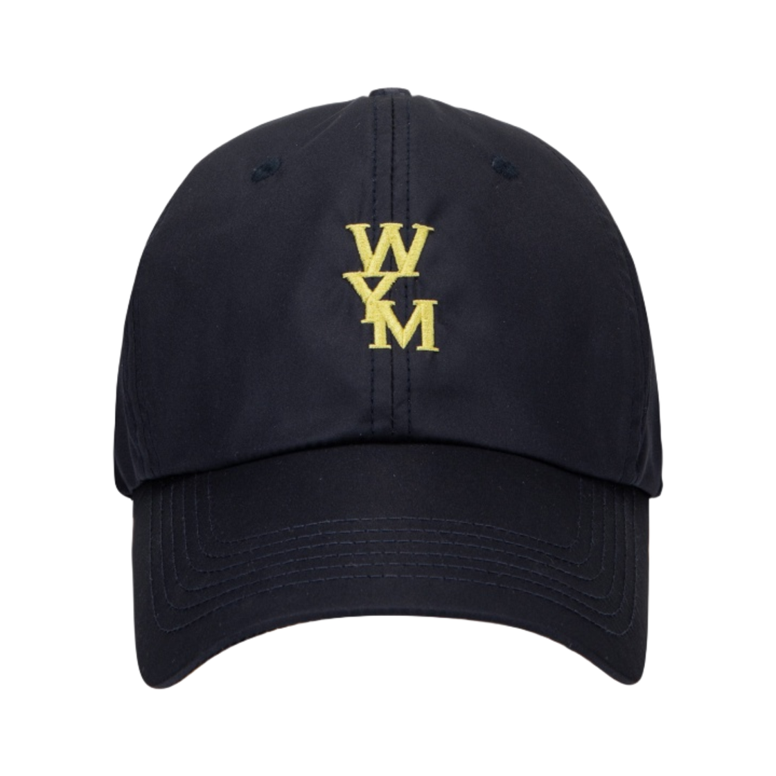 우영미 옐로우 로고 나일론 볼캡 네이비 - 22SS