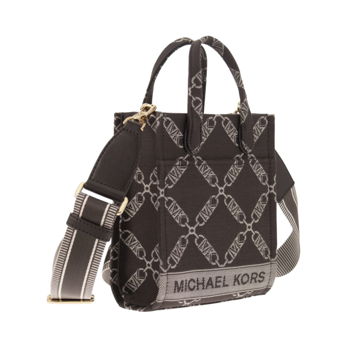 마이클 코어스 지지 엑스트라 스몰 엠파이어 로고 자카드 크로스바디백 초콜릿 멀티(Michael Kors Gigi Extra Small Empire Logo Jacquard Crossbody Bag Chocolate Multi) - 3