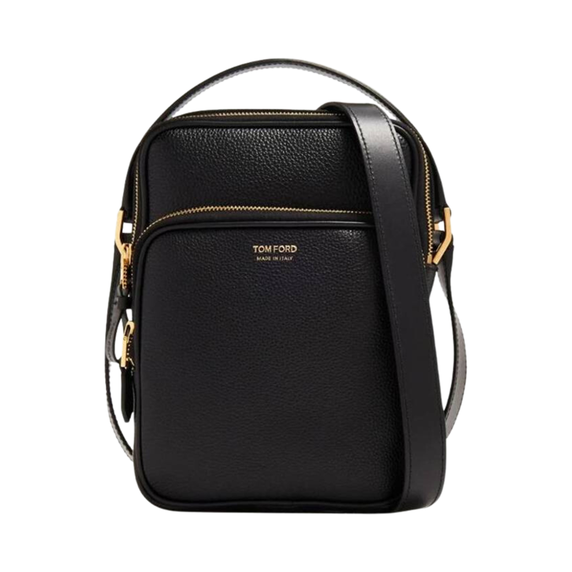 H0465-LCL213G-1N001 Tom Ford Logo Print Messenger Bag Black